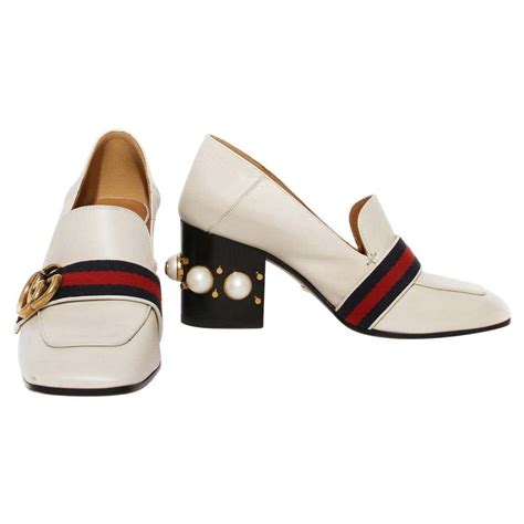 gucci loafers open back|gucci pearl heel loafer.